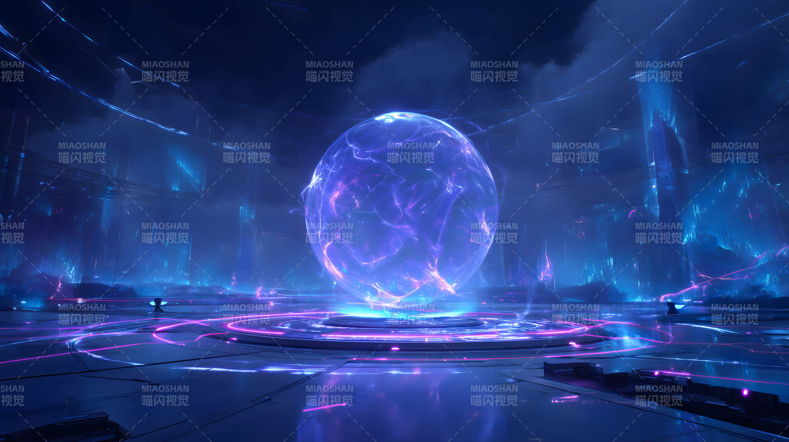 未来科技感能量球场景-图片