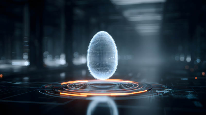 未來(lái)科技感雞蛋全息投影-圖片