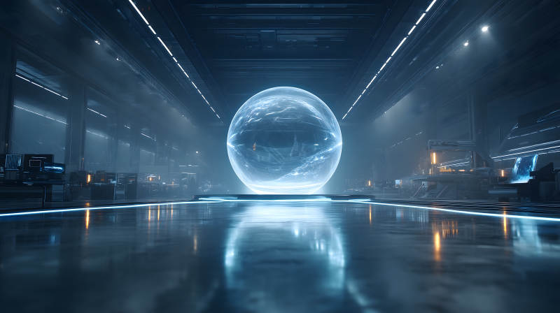 科幻實(shí)驗(yàn)室中央能量球體-圖片