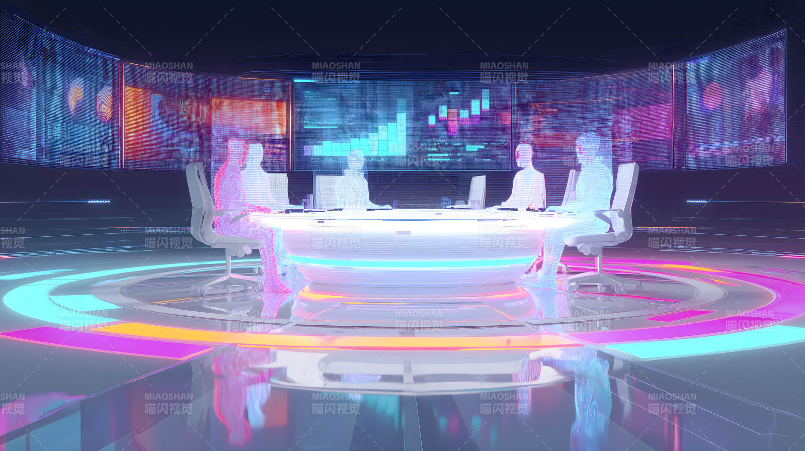 未來科技會議室場景-圖片
