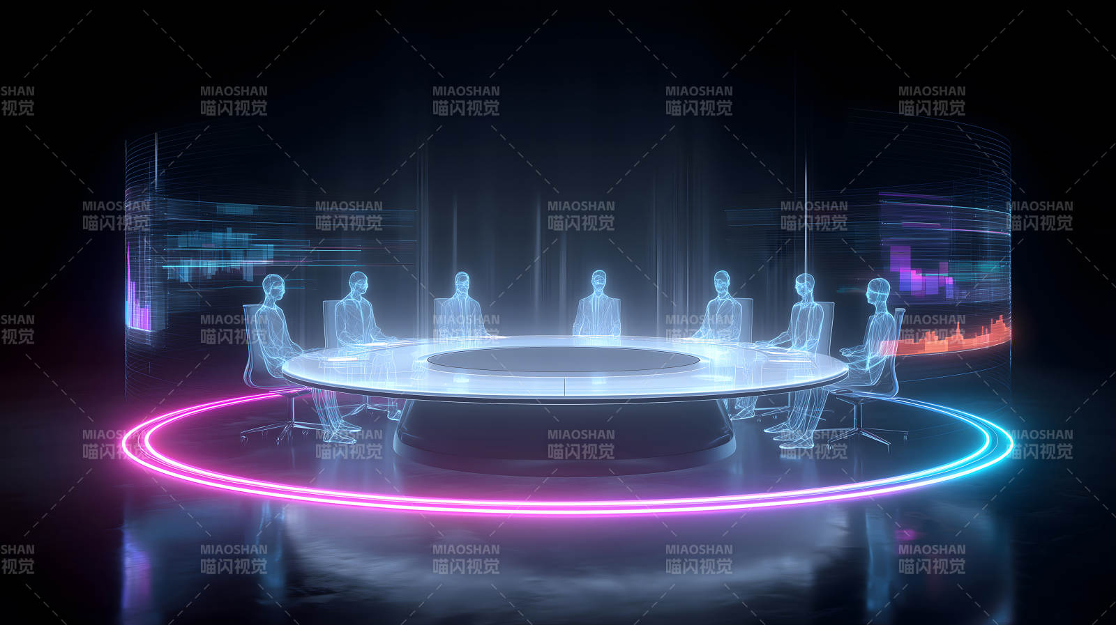 未来会议室科技感十足-图片