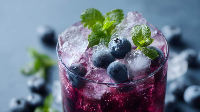 藍(lán)莓薄荷冰飲清爽宜人-圖片