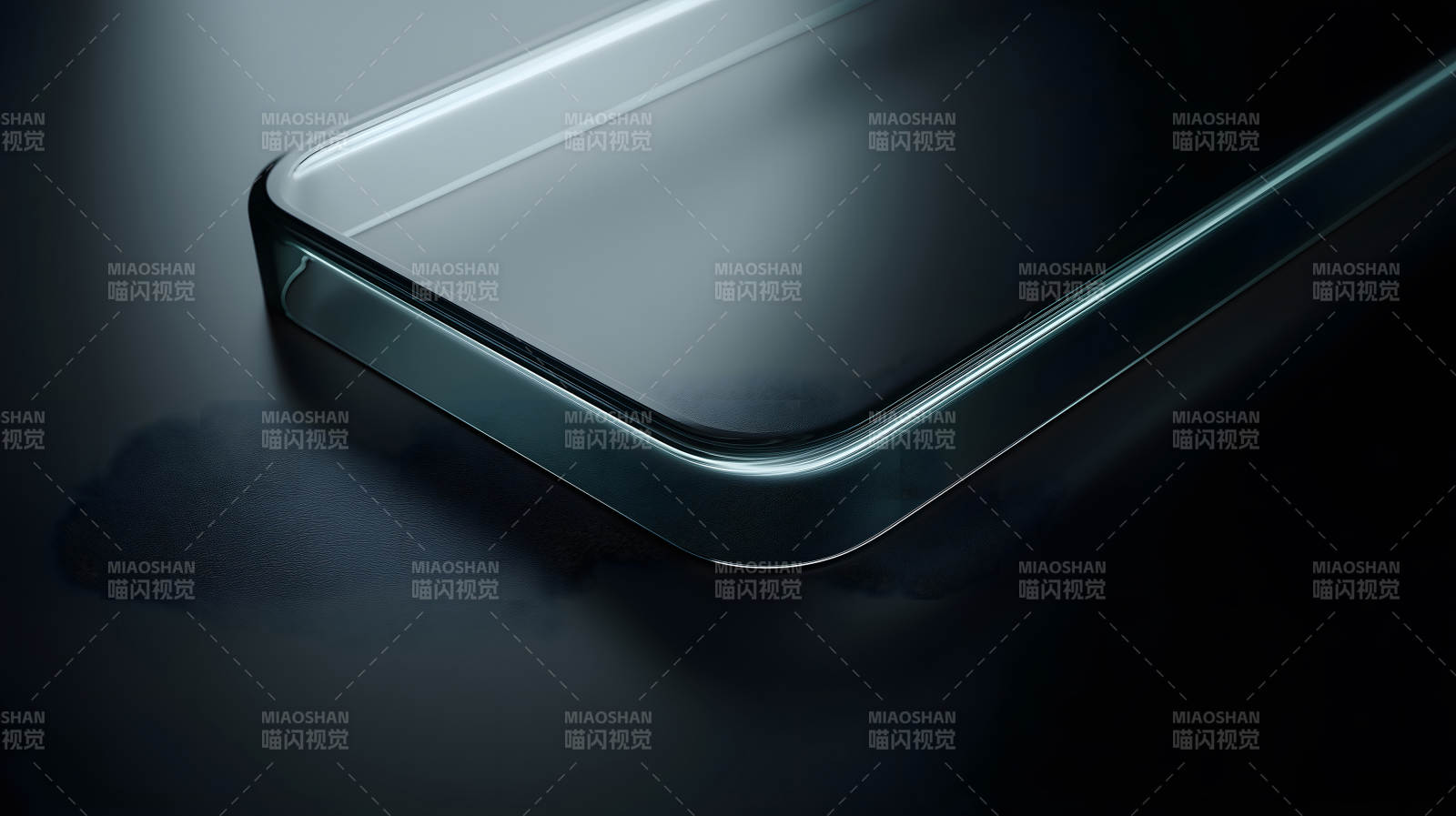 光滑玻璃質感科技產品特寫圖片