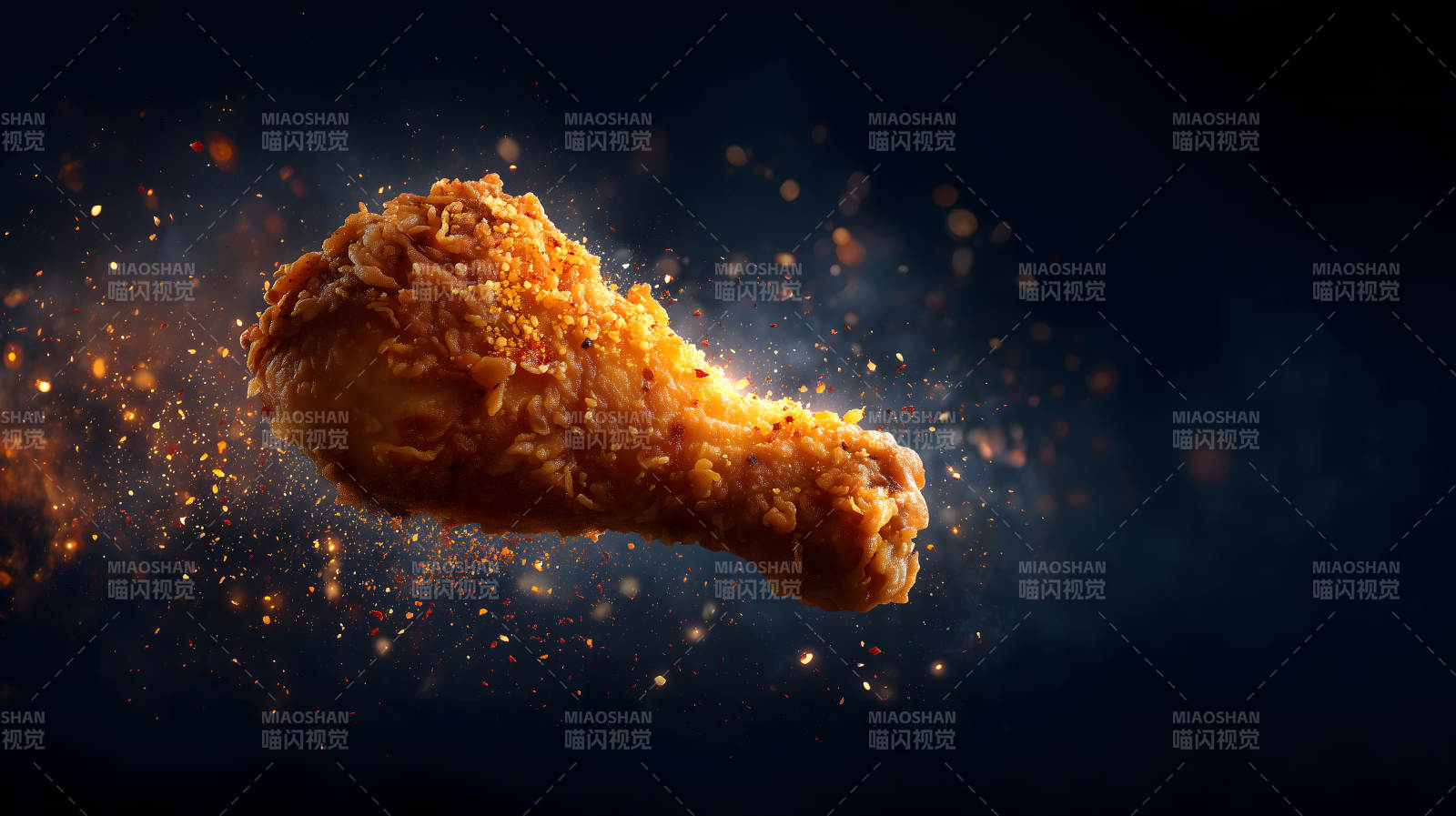 炸雞腿特寫黑暗背景-圖片