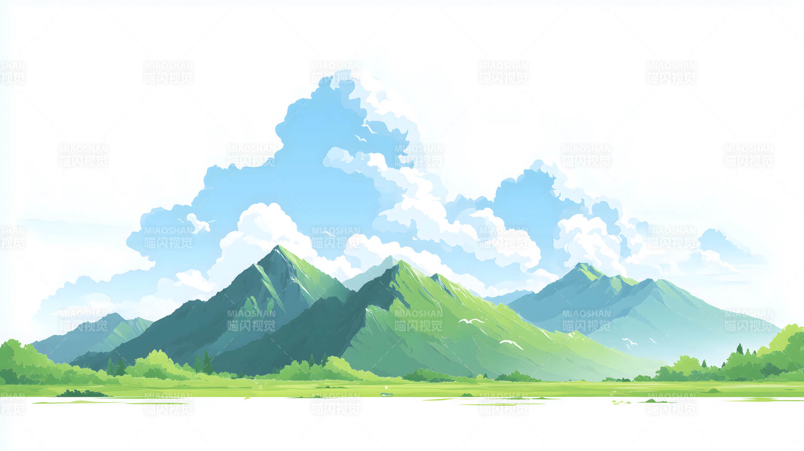 山峰连绵景色宜人云雾缭绕-图片