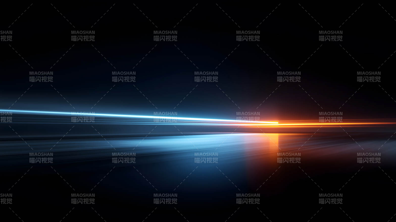 光线轨迹与反射交织的抽象夜景-图片