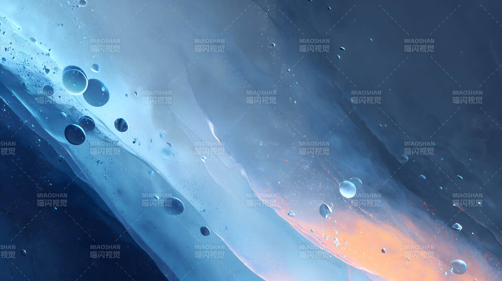 抽象蓝调水滴艺术-图片