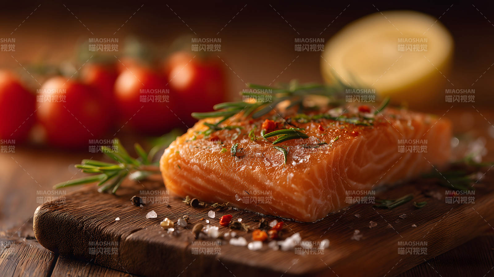 美味的三文鱼配料图片