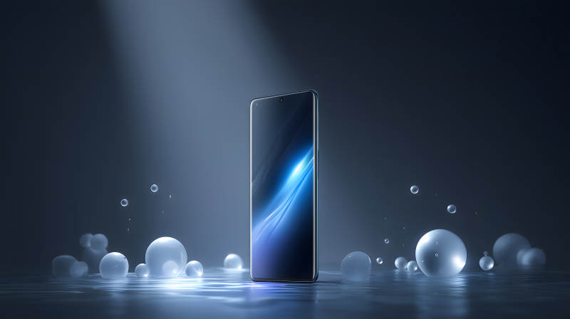 科技手机艺术背景光影效果-图片