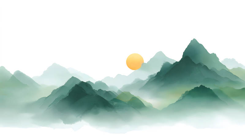 水墨山水画风意境悠远-图片