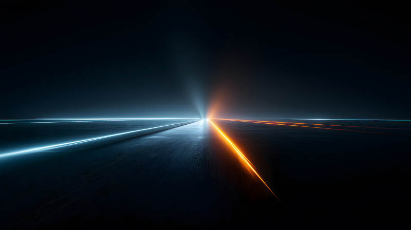 赛博朋克风格的抽象光线构成场景-图片