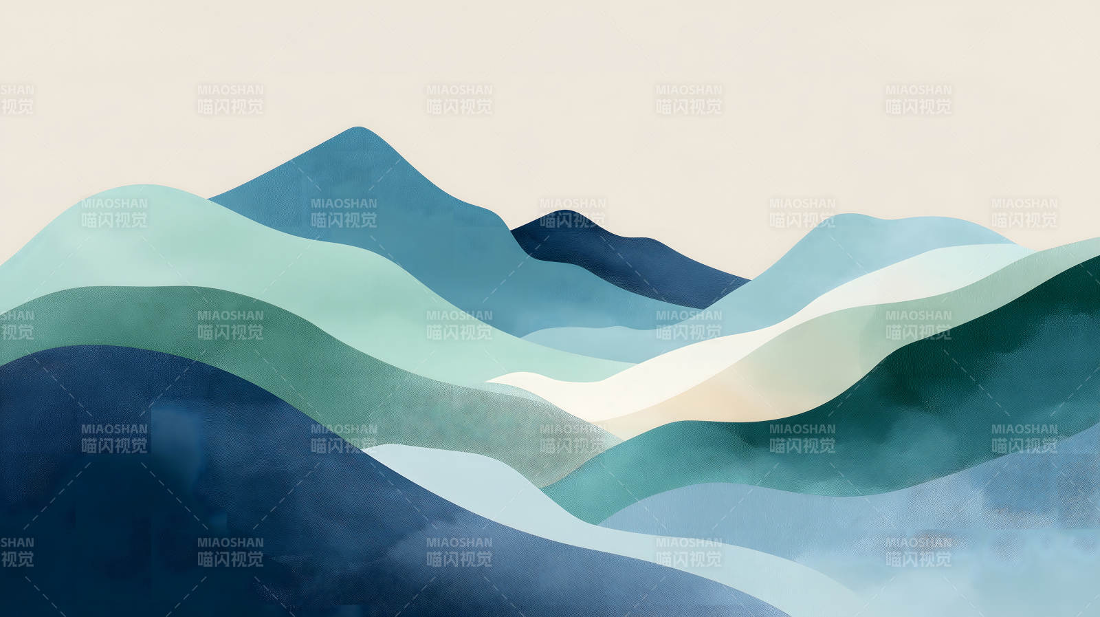 抽象山脈風景畫藍色漸變圖片