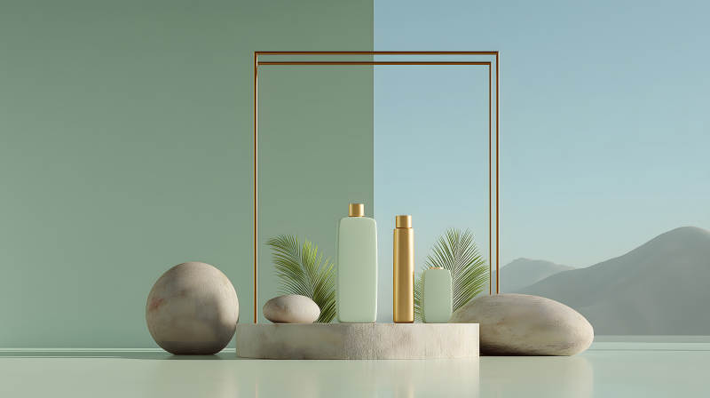 護膚品展示設計充滿創(chuàng)意與美感-圖片