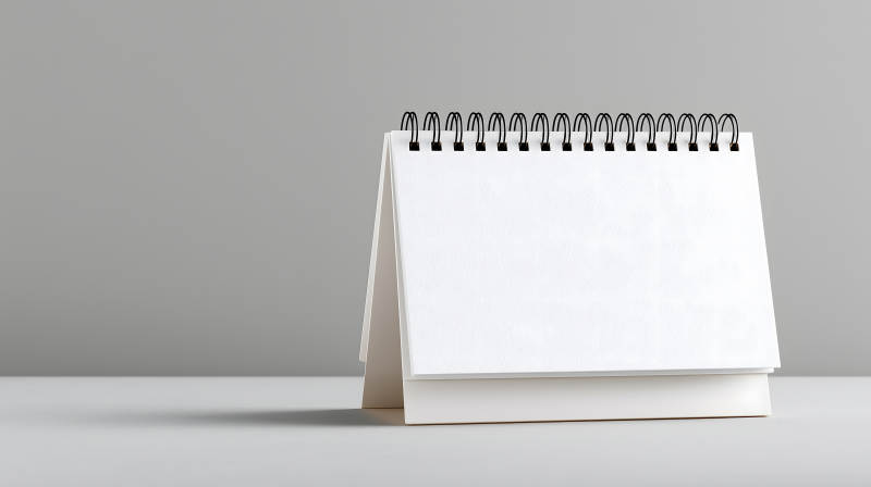 空白日历摆放干净整洁的场景图-图片