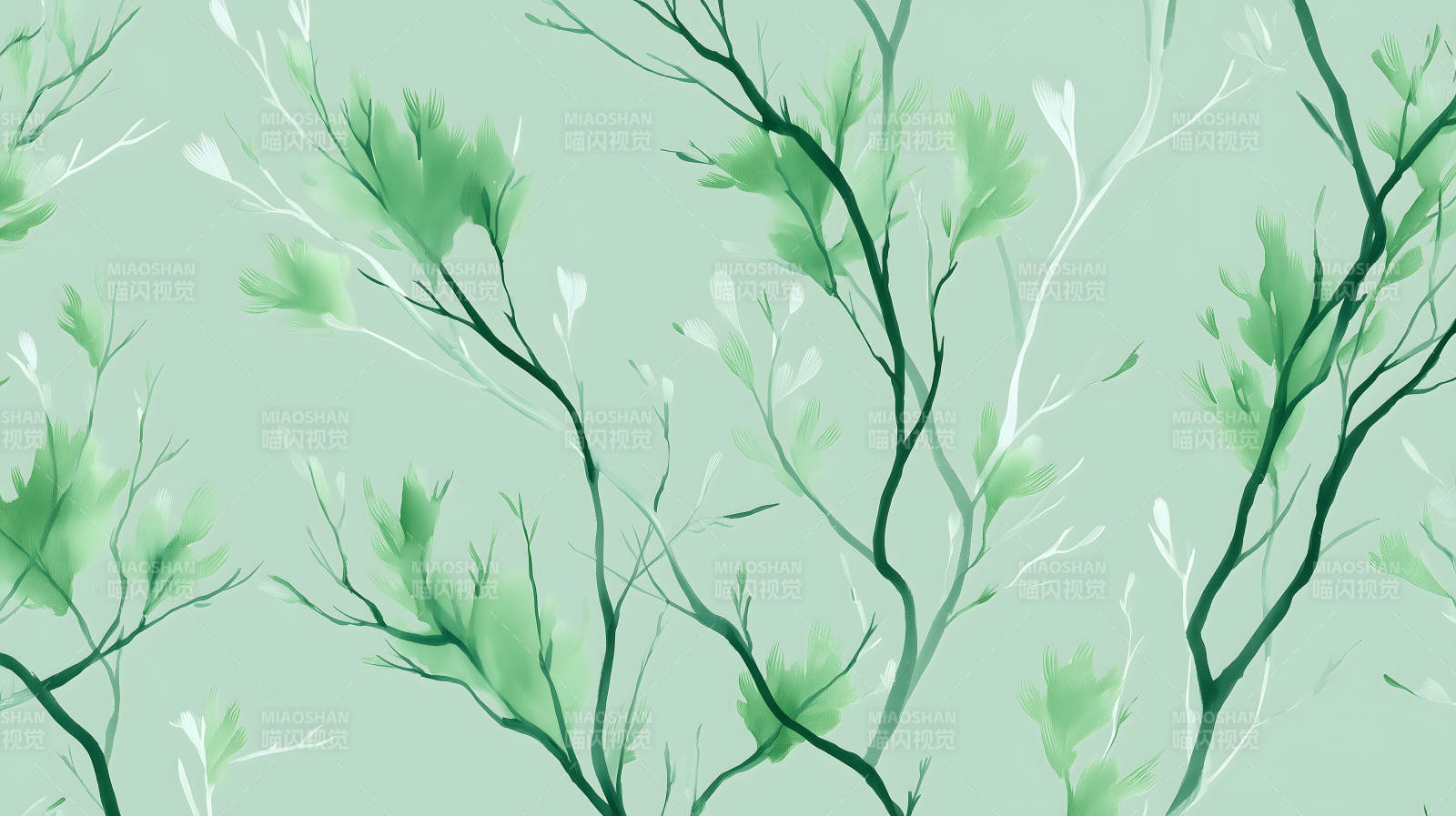 水墨風(fēng)格的植物圖案圖片