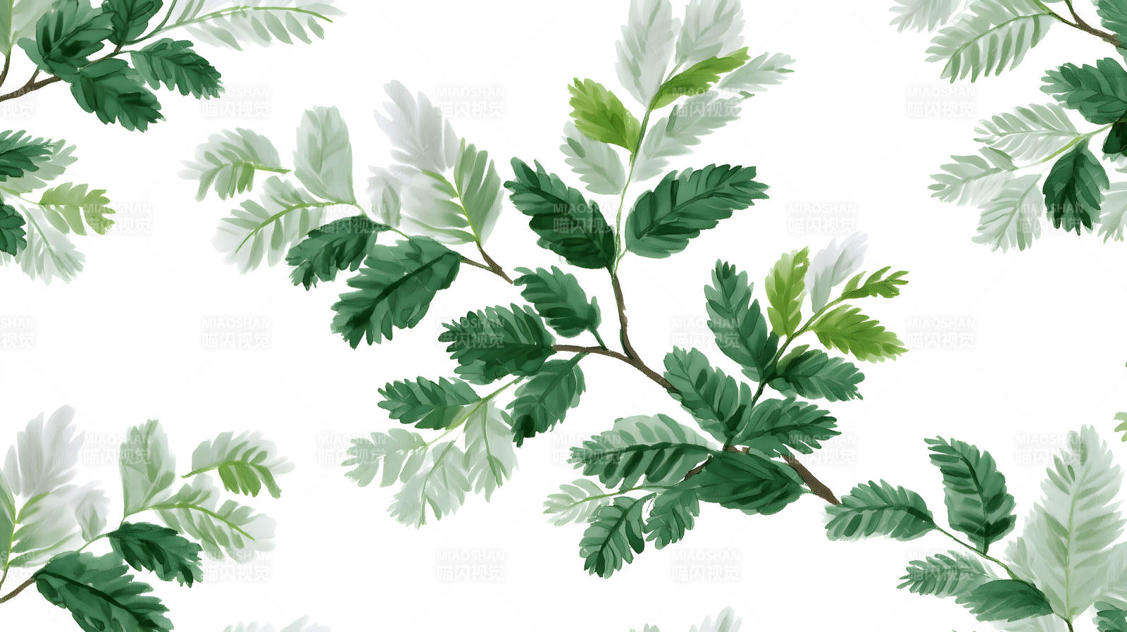 水彩風格植物圖案圖片