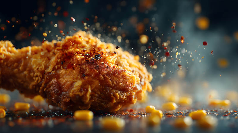 诱人炸鸡特写美食图-图片