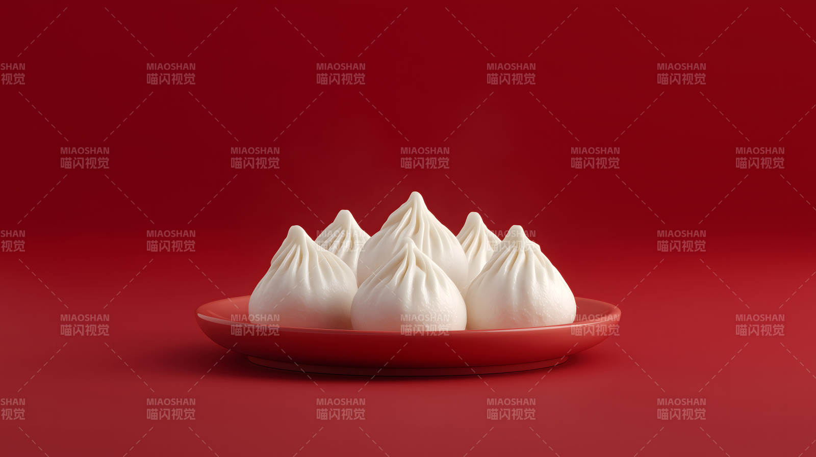 一盘精致的白胖包子-图片