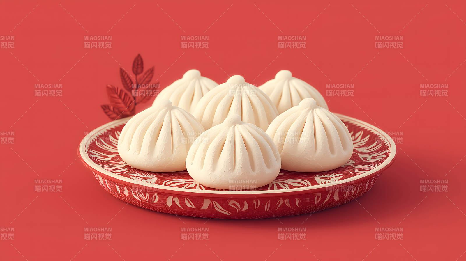 盘中美味白胖包子-图片