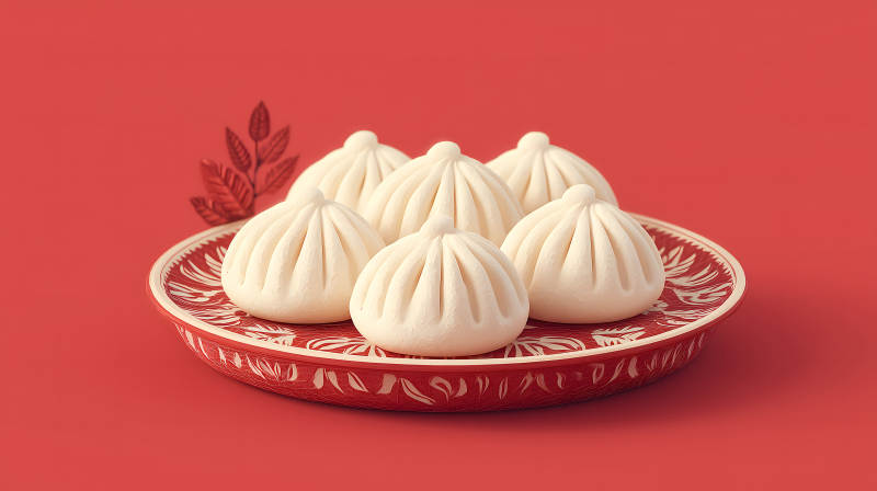 盘中美味白胖包子-图片