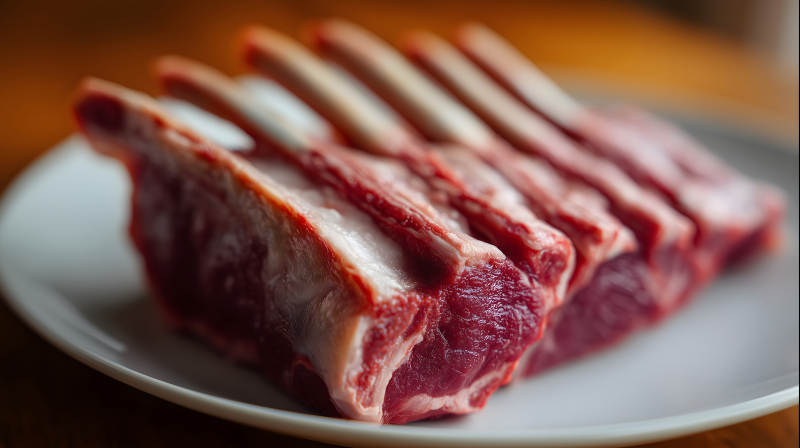 新鲜羊排特写展示-图片