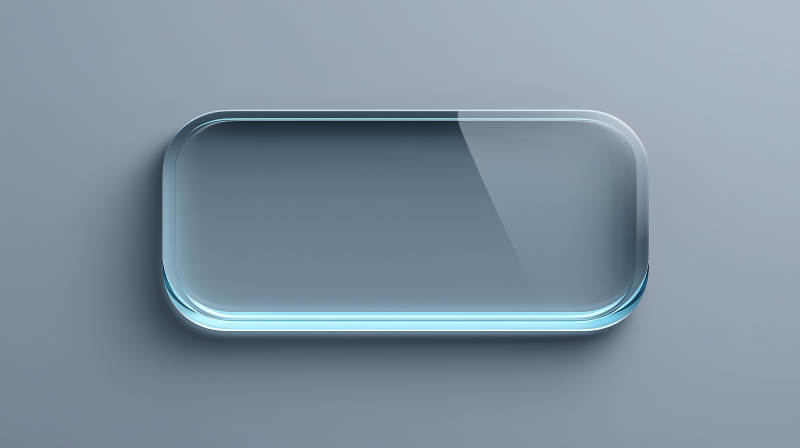 透明玻璃按钮在灰色背景上-图片