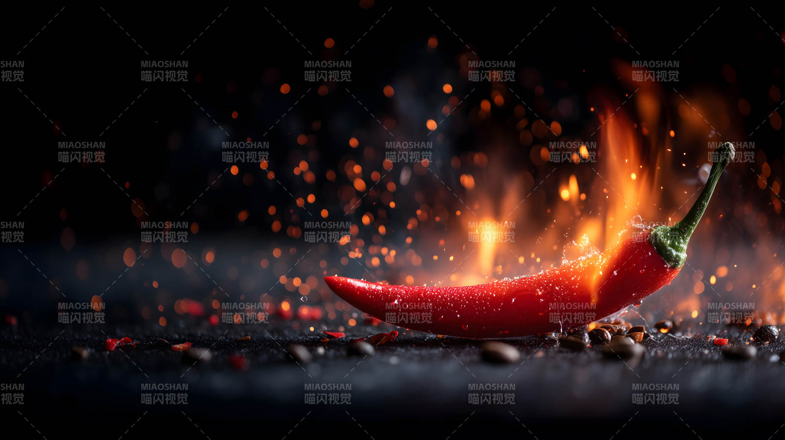 辣椒燃火释放热辣-图片