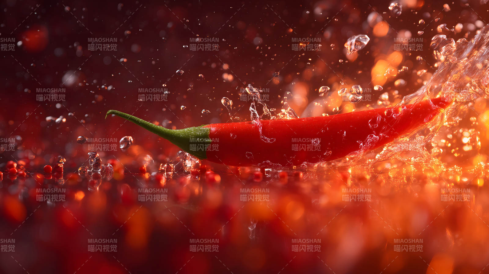 辣椒被水冲刷的特写-图片