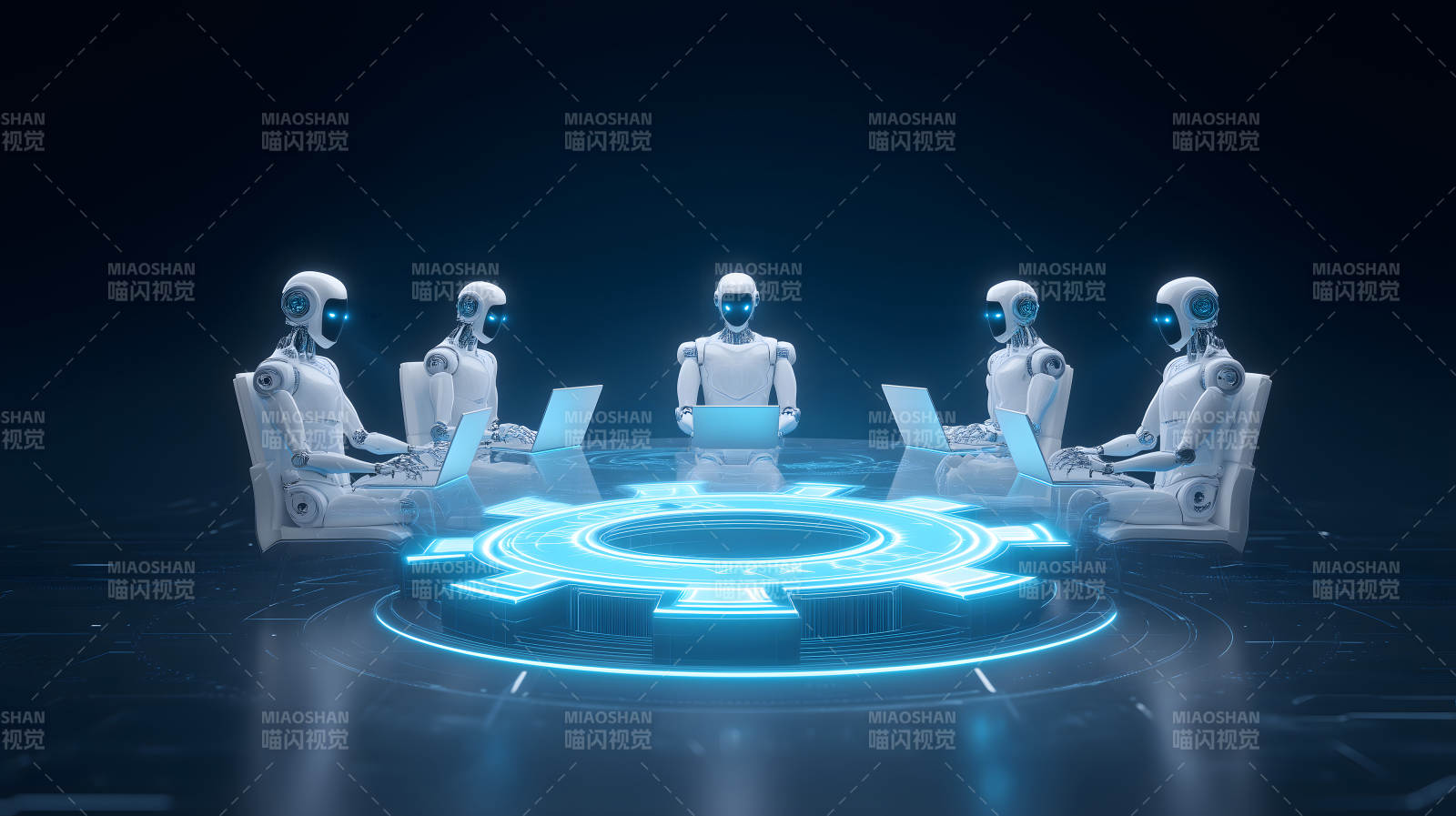 機器人會議討論未來科技-圖片