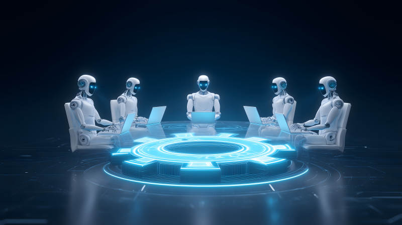 機(jī)器人會(huì)議討論未來(lái)科技-圖片