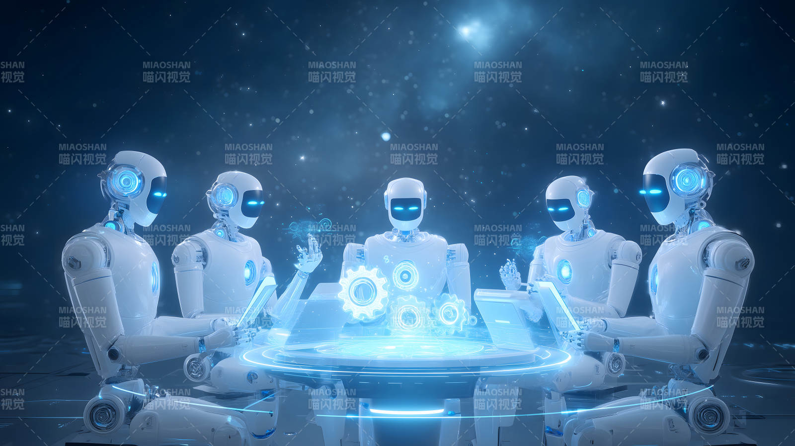 機器人會議未來科技討論圖片