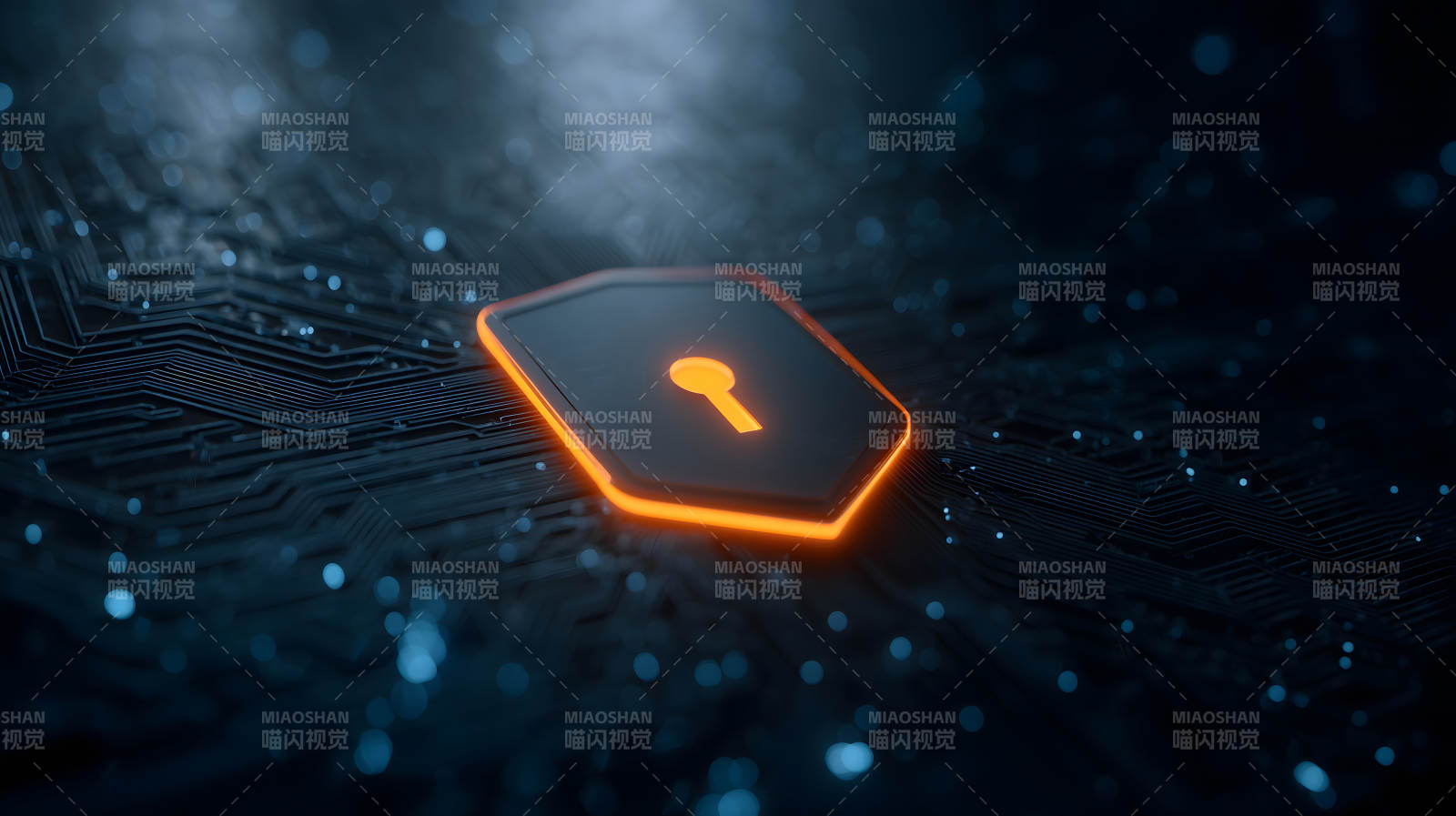 數字安全盾牌與電路板-圖片