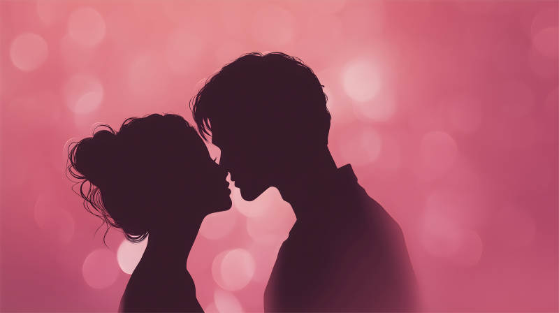 情侶相擁浪漫唯美-圖片