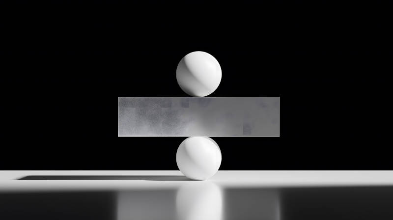 幾何平衡構圖黑白極簡主義-圖片