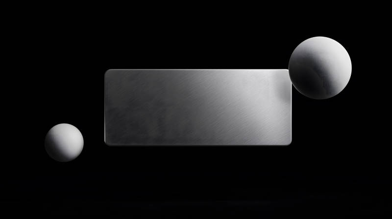 金屬板球體在黑色背景上-圖片