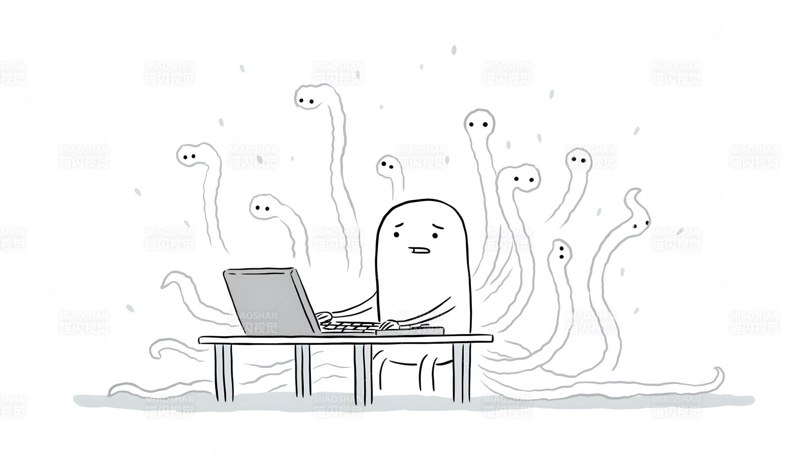 电脑工作的孤独与烦恼-图片