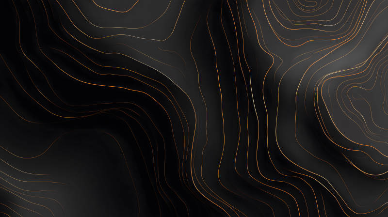 黑色背景金色线条的抽象艺术-图片