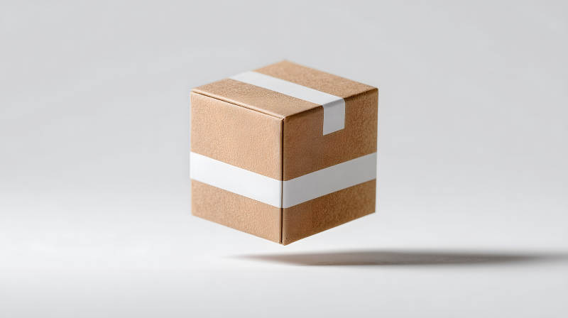 悬浮礼品盒纯色背景极简主义-图片