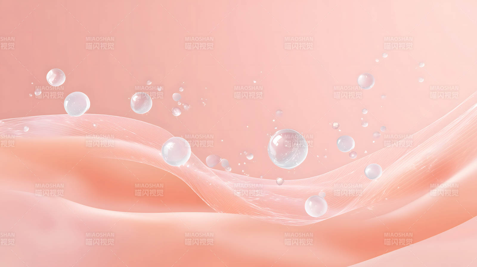 柔和的粉色背景气泡-图片