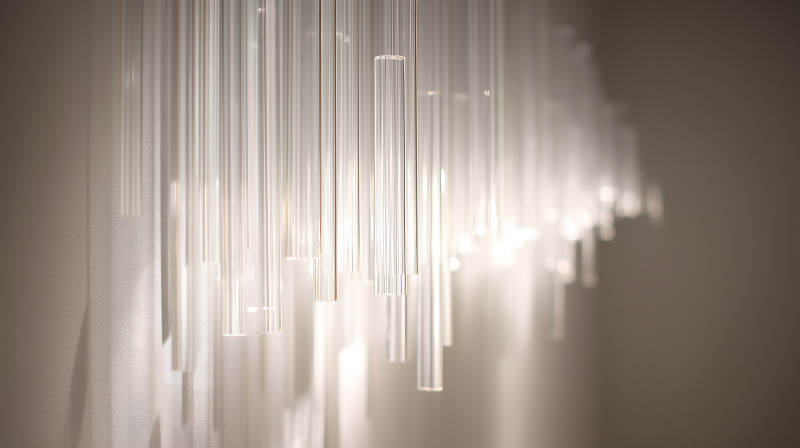 光影交错透明玻璃管阵列-图片