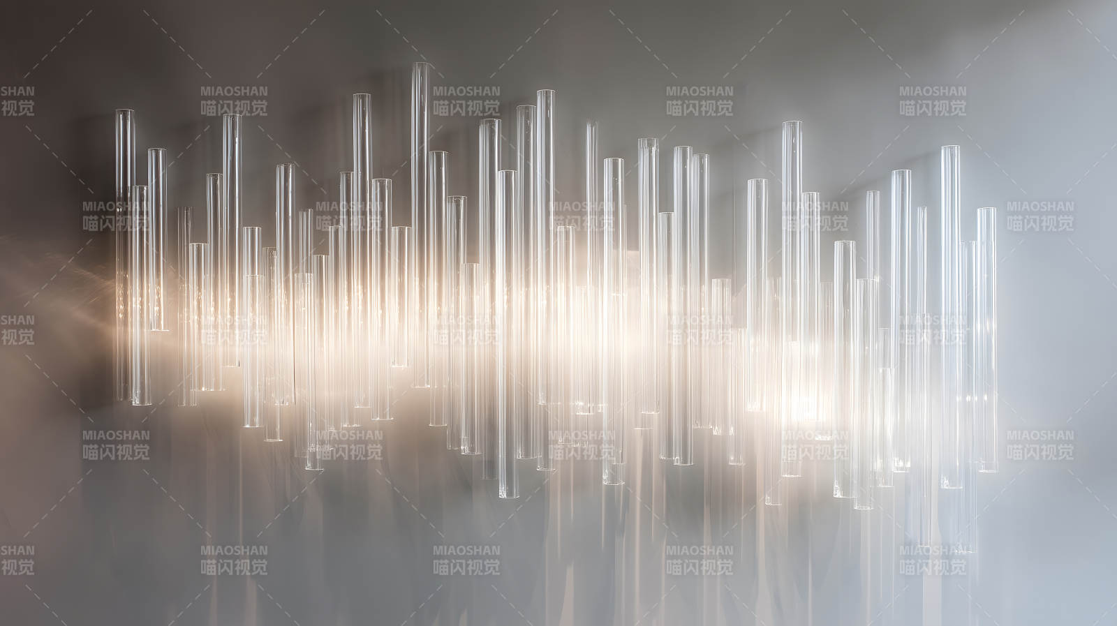 玻璃管灯饰墙面装饰设计-图片