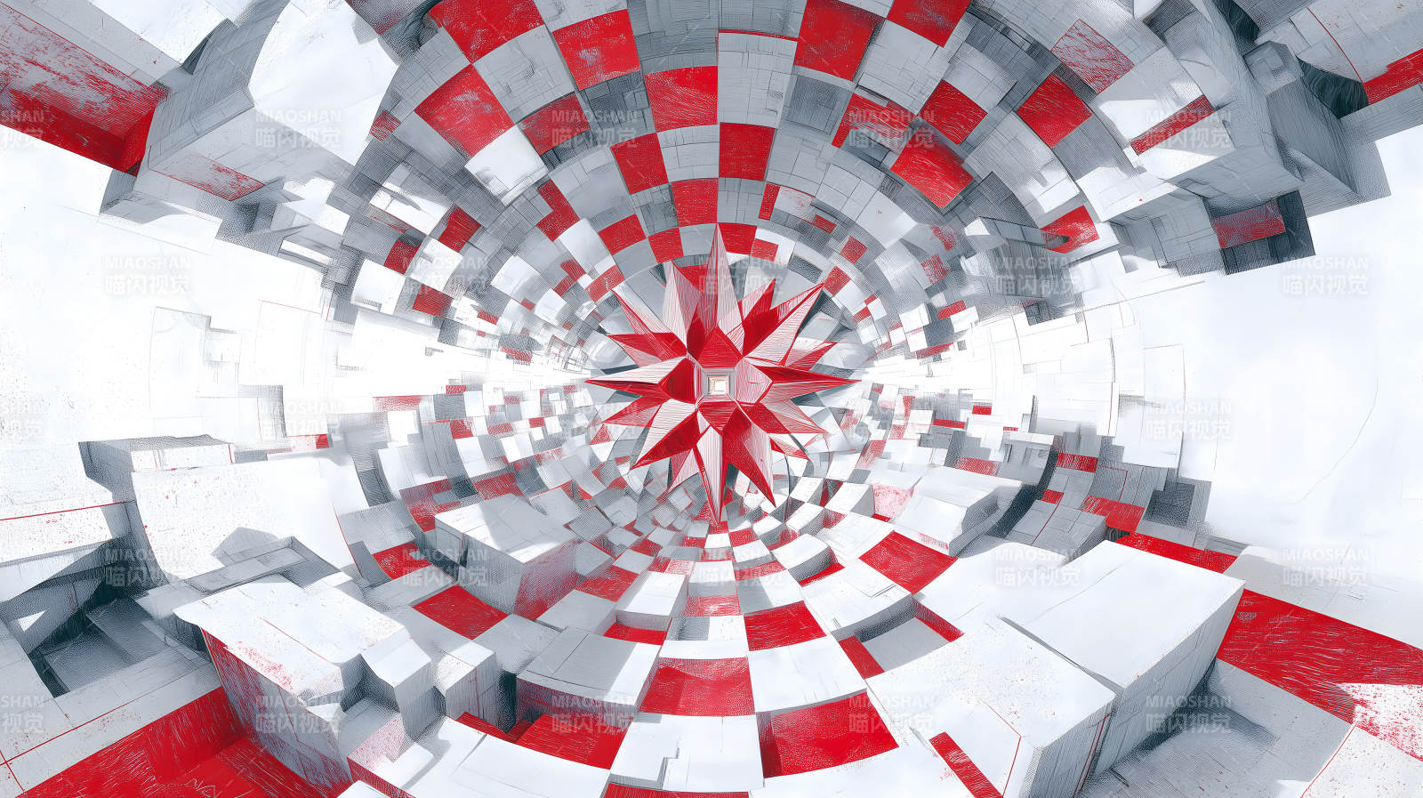 紅色幾何結構藝術圖圖片