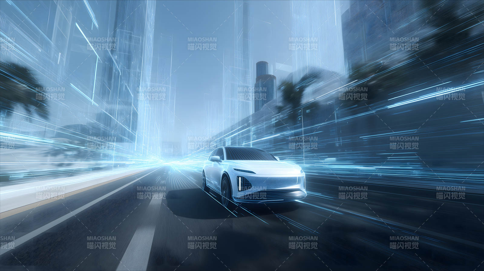 未來城市智能汽車行駛圖圖片