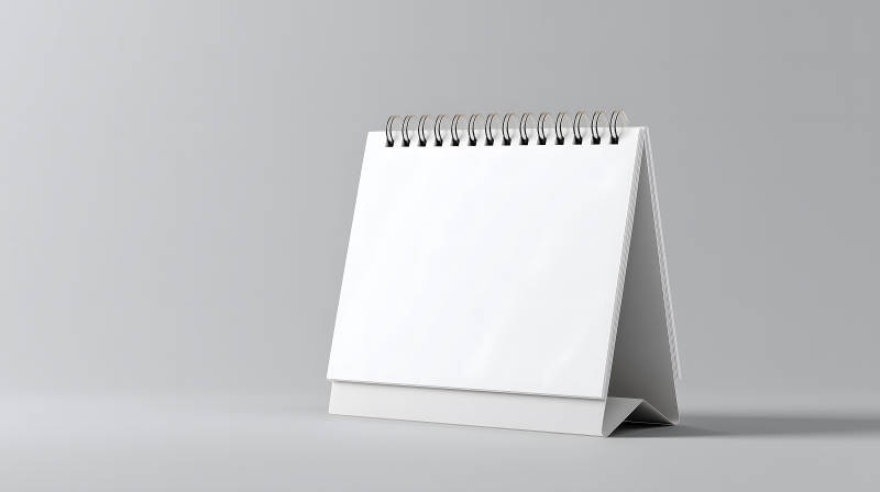 空白臺歷模版展示特寫-圖片