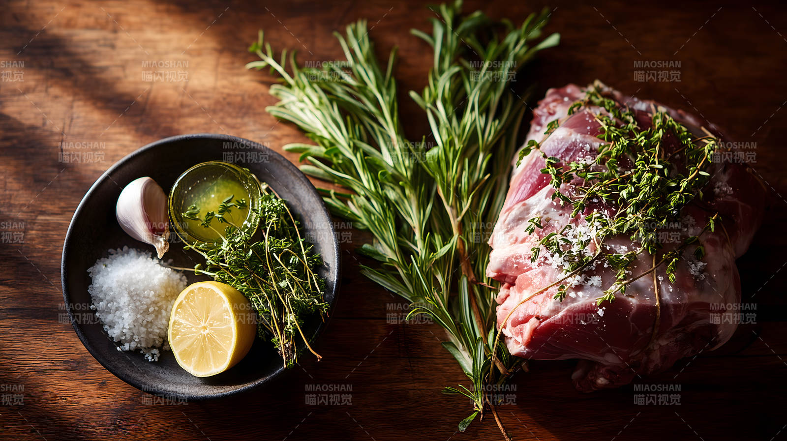 烤羊腿食材組合準(zhǔn)備-圖片