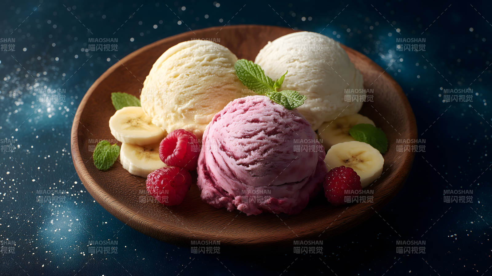 冰淇淋水果拼盘甜蜜诱人-图片