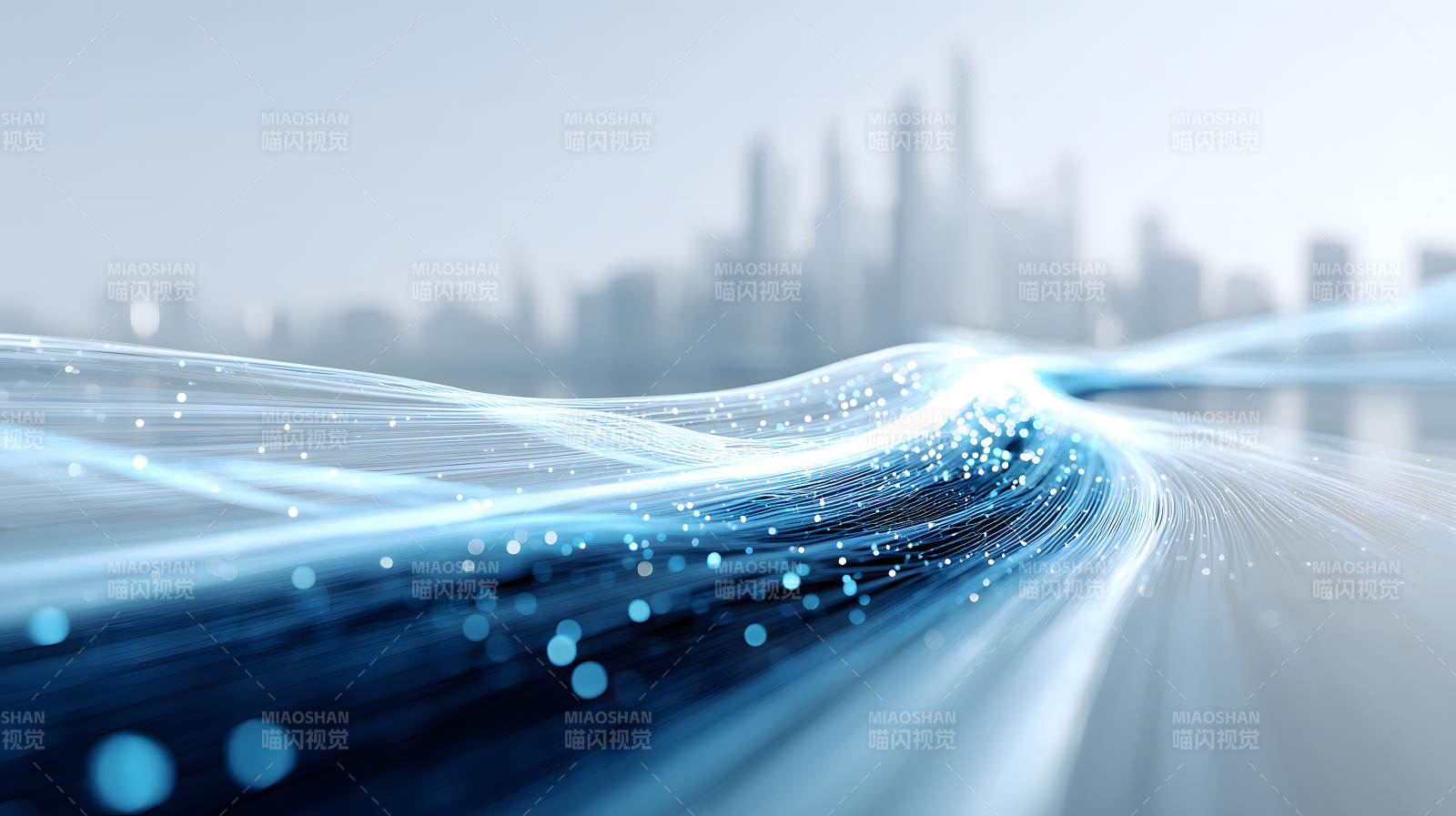 藍(lán)色線條流動(dòng)城市背景-圖片