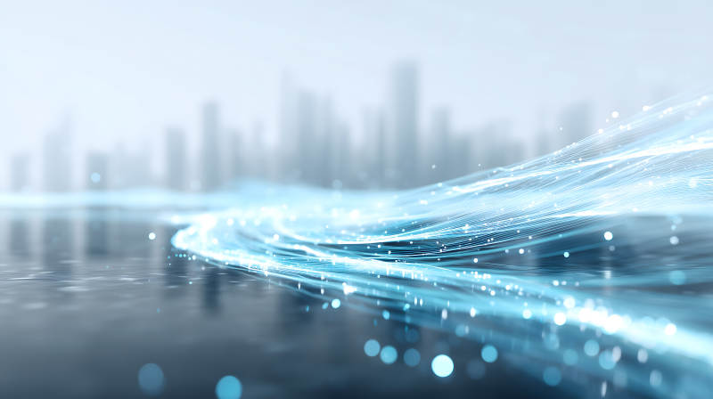 科技數據傳輸的光線流動-圖片