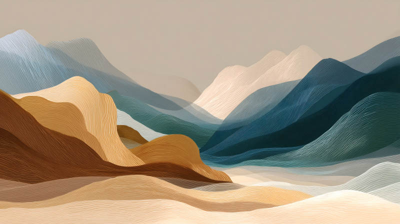 抽象山脉风景艺术画-图片