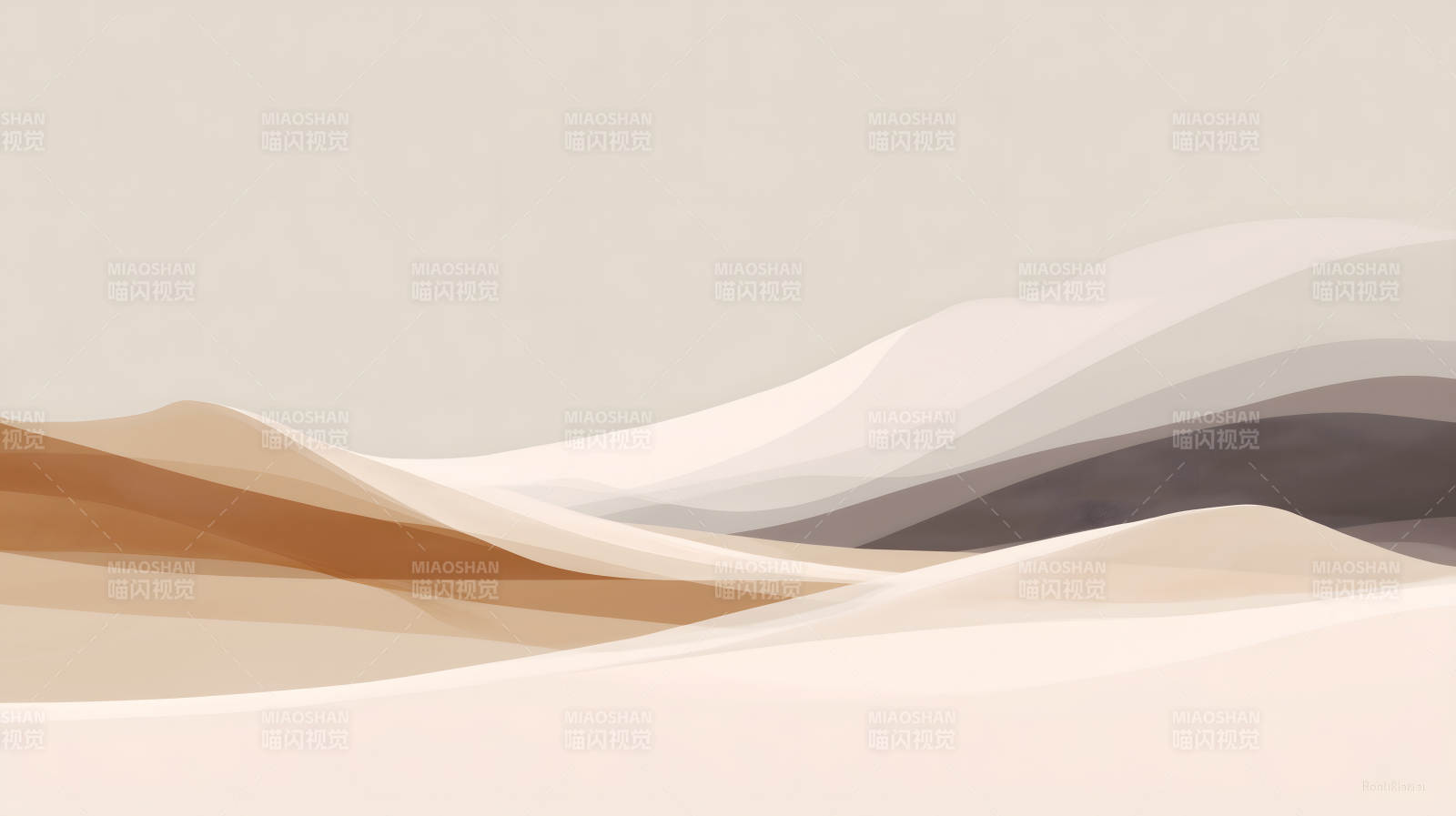 沙漠風光抽象畫作柔和色調圖片